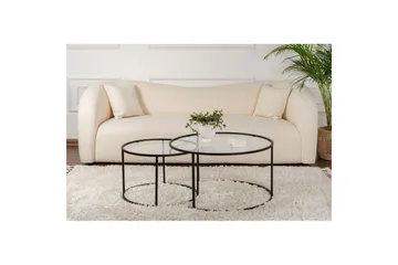 Soffbordset 2 delar Rikiya Svart Transparent - Svart Transparent - Möbler - Bord & matgrupper - Soffbord