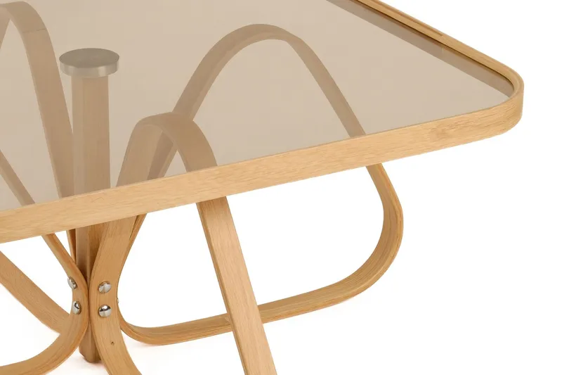 Stedum Kvadratiskt Soffbord 90 cm i med Träunderrede - Brunt Rökglas - Möbler - Bord & matgrupper - Soffbord