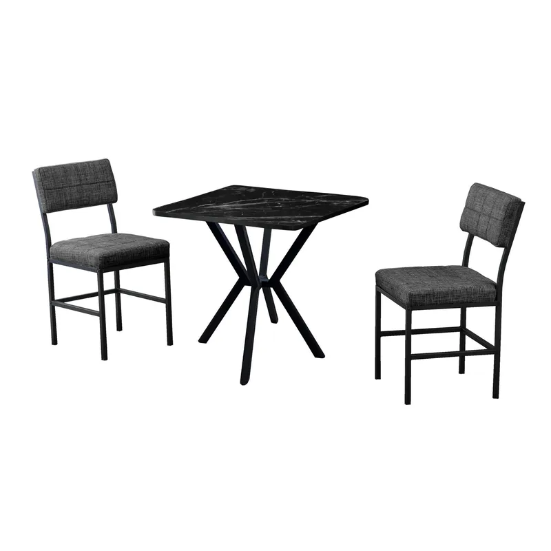 Stedum Matgrupp Bord 70 cm + 2 Stolar - Antracit Och Svart - Möbler - Bord & matgrupper - Matgrupper