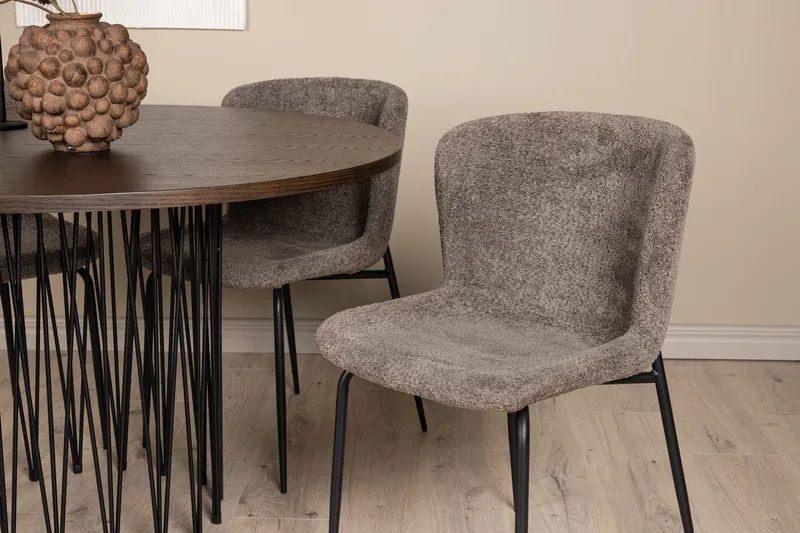 Stonaro Matgrupp  120 cm Rund med 4 Manjetor stolar - Beige - Möbler - Bord & matgrupper - Matgrupper