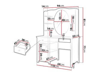 Storys Sminkbord 110x52 cm - Vit - Möbler - Bord & matgrupper - Sminkbord & toalettbord