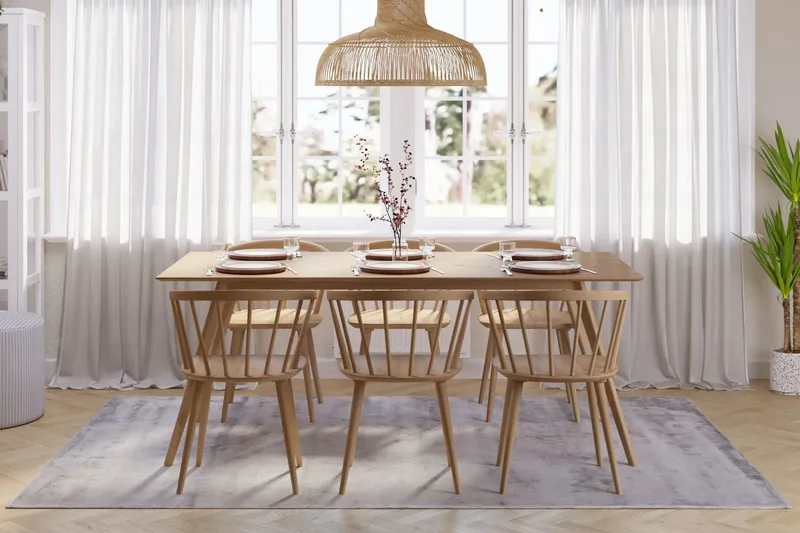 Tyrö Rektangulär Matbord & köksbord 190x90 cm Askträ - Oak - Möbler - Bord & matgrupper - Matbord & köksbord
