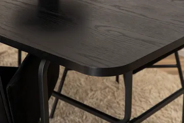 Unos Matgrupp 200 cm Rektangulär med 4 Petra stolar - Svart - Möbler - Bord & matgrupper - Matgrupper