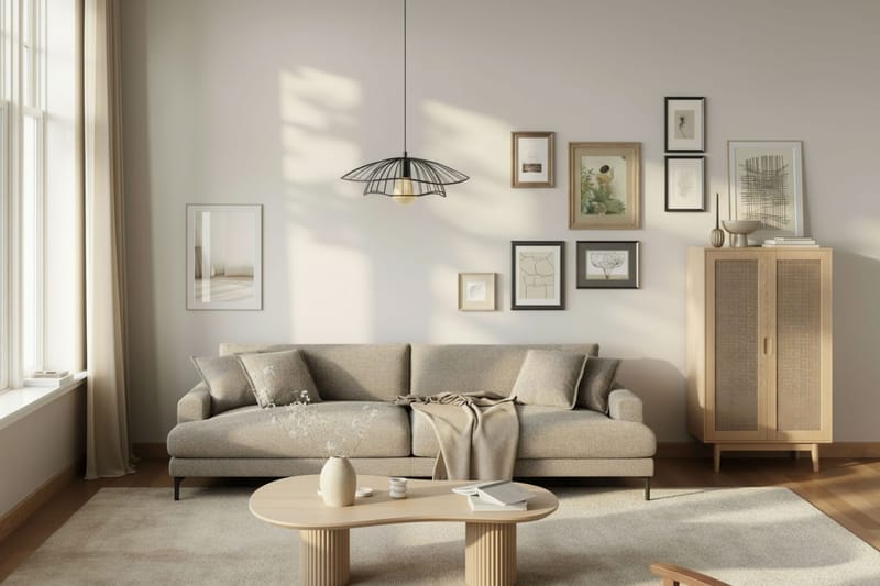 Uppveda Asymmetriskt Soffbord 130x70 cm med Travertinutseende - Beige - Möbler - Bord & matgrupper - Soffbord