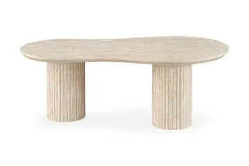 Uppveda Asymmetriskt Soffbord 130x70 cm med Travertinutseende - Beige - Möbler - Bord & matgrupper - Soffbord