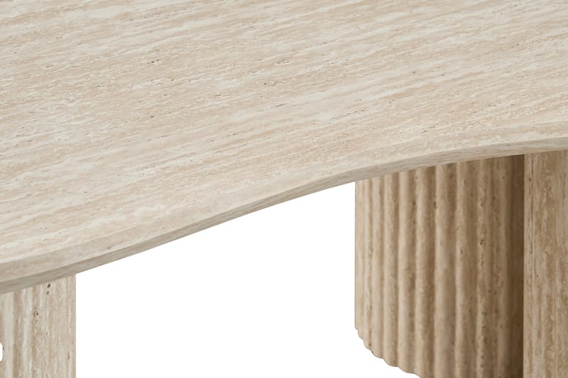 Uppveda Asymmetriskt Soffbord 130x70 cm med Travertinutseende - Beige - Möbler - Bord & matgrupper - Soffbord