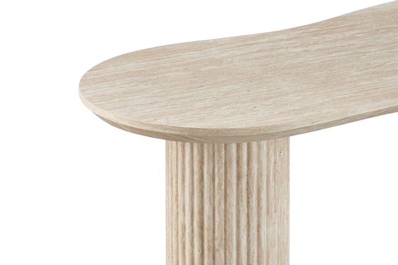 Uppveda Asymmetriskt Soffbord 130x70 cm med Travertinutseende - Beige - Möbler - Bord & matgrupper - Soffbord