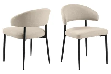 Uppveda Matbord Runt 120 cm med 4 Sawako Stolar - Beige - Möbler - Bord & matgrupper - Matgrupper