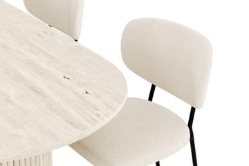 Uppveda Matgrupp 180 cm Oval med 4 Gemmiano Matstolar - Travetin - Möbler - Bord & matgrupper - Matgrupper