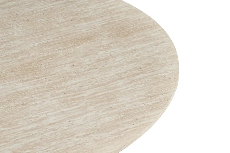 Uppveda Runt Matbord 120 cm med Travertinutseende - Beige - Möbler - Bord & matgrupper - Matbord & köksbord