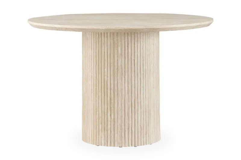 Uppveda Runt Matbord 120 cm med Travertinutseende - Beige - Möbler - Bord & matgrupper - Matbord & köksbord