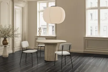 Uppveda Runt Matbord 120 cm med Travertinutseende - Beige - Möbler - Bord & matgrupper - Matbord & köksbord
