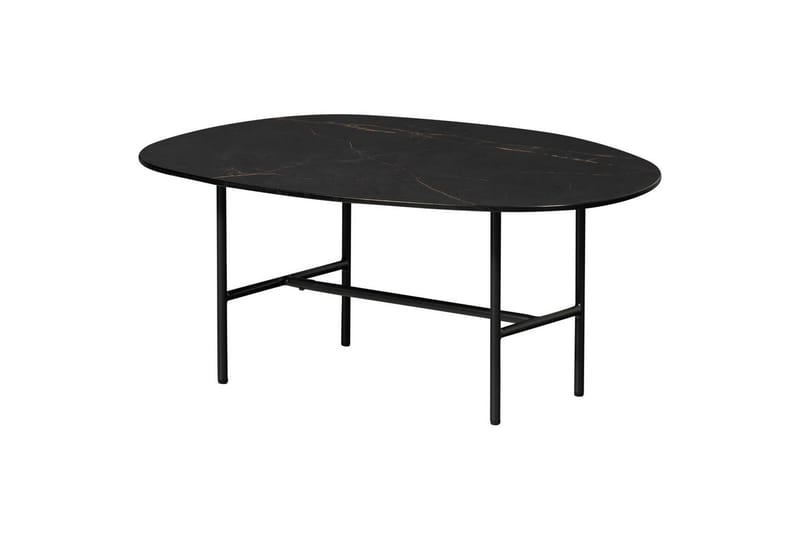 Vajen Soffbord 80x60 cm i Keramik med Metallunderrede - Svart - Möbler - Bord & matgrupper - Soffbord