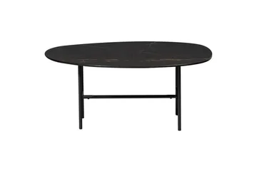 Vajen Soffbord 80x60 cm i Keramik med Metallunderrede - Svart - Möbler - Bord & matgrupper - Soffbord
