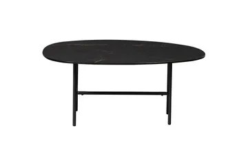 Vajen Soffbord 80x60 cm i Keramik med Metallunderrede - Svart - Möbler - Bord & matgrupper - Soffbord