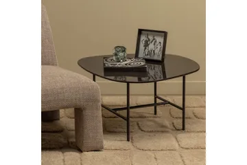 Vajen Soffbord 80x60 cm i Keramik med Metallunderrede - Svart - Möbler - Bord & matgrupper - Soffbord