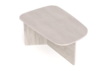 Vento Ovalt Soffbord 90x60 cm med Trä- och Vitlaserad Ek-utseende - Vit - Möbler - Bord & matgrupper - Soffbord