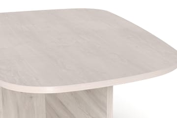 Vento Ovalt Soffbord 90x60 cm med Trä- och Vitlaserad Ek-utseende - Vit - Möbler - Bord & matgrupper - Soffbord
