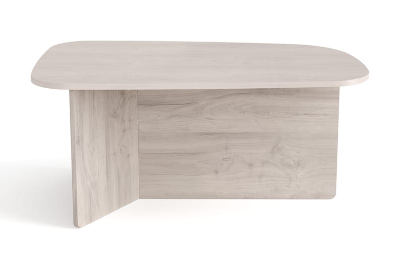 Vento Ovalt Soffbord 90x60 cm med Trä- och Vitlaserad Ek-utseende - Vit - Möbler - Bord & matgrupper - Soffbord