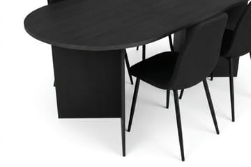 Vera Matgrupp oval 180 cm  med 6 Nibe Matstolar - Svartlaserad ek - Möbler - Bord & matgrupper - Matgrupper
