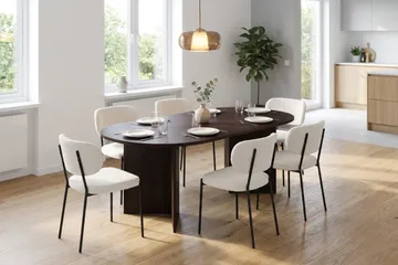 Vera Matgrupp rektangulärt 180 cm med 6 Gemmiano Matstolar - Rökt ek - Möbler - Bord & matgrupper - Matgrupper