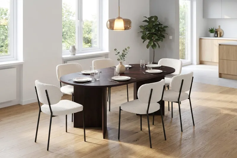 Vera Matgrupp rektangulärt 180 cm med 6 Gemmiano Matstolar - Rökt ek - Möbler - Bord & matgrupper - Matgrupper