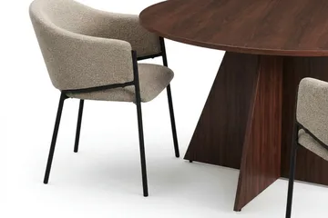 Vera Matgrupp runt 130 cm med 6 Filip Matstolar - Valnöt - Möbler - Bord & matgrupper - Matgrupper