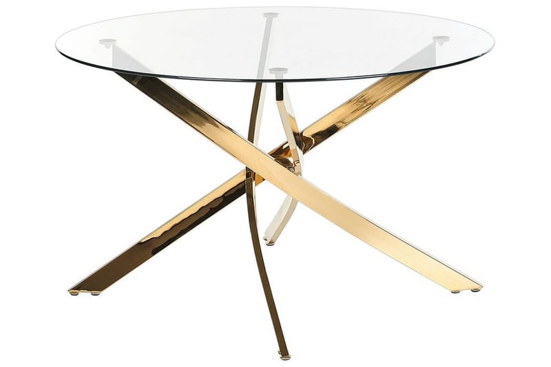 Vincenzo Matbord 120 cm Rund, Transparent/Guld