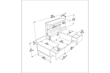 Zenn Sminkbord 100 cm - Vit - Möbler - Bord & matgrupper - Sminkbord & toalettbord