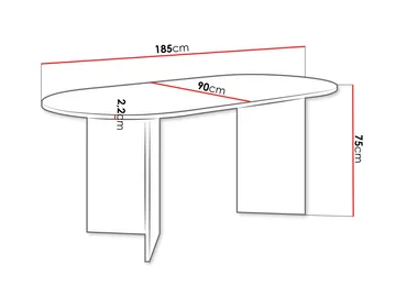 Zyleron Matbord oval 185 cm - Svart - Möbler - Bord & matgrupper - Matbord & köksbord