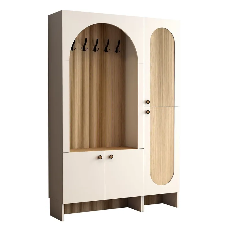 Ayleid Hallmöbel 200 cm - Kräm / Ek - Möbler - Hallmöbler - Möbelset för hall & entre