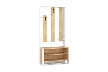 Bodsjö Klädförvaring 90 cm - Brun/Vit - Möbler - Hallmöbler - Möbelset för hall & entre