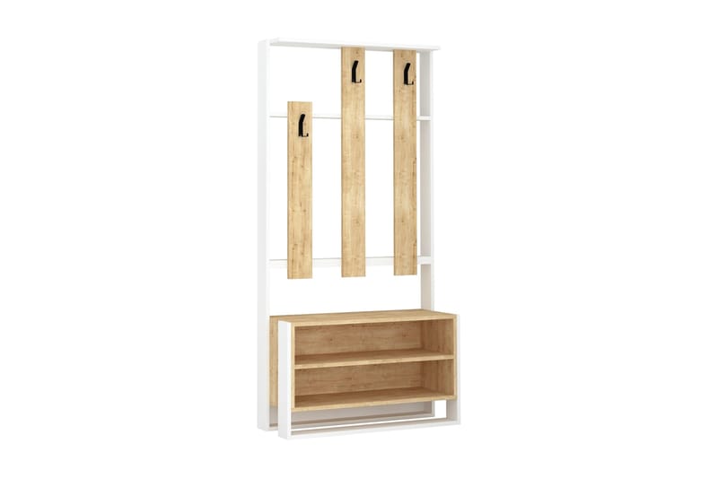 Bodsjö Klädförvaring 90 cm - Brun/Vit - Möbler - Hallmöbler - Möbelset för hall & entre
