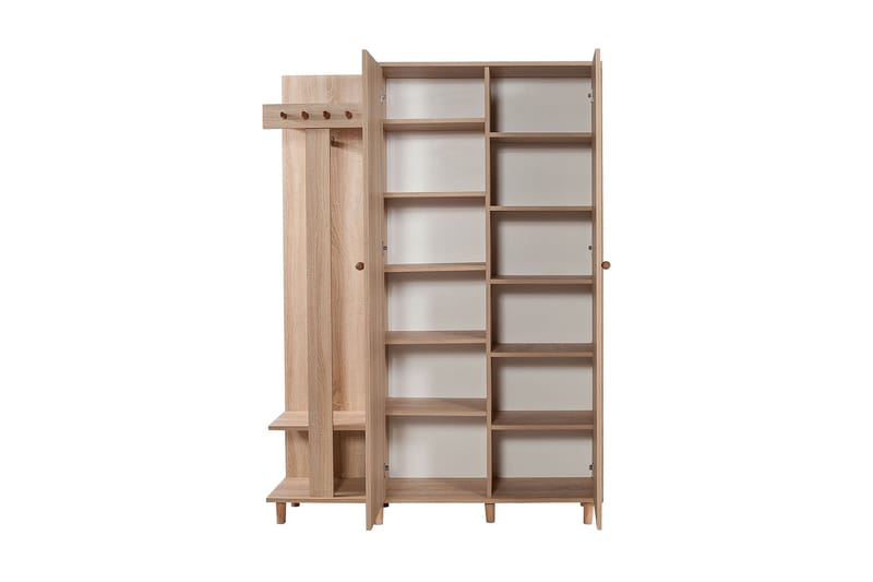 Brokind Klädförvaring 135 cm - Brun/Flerfärgad - Möbler - Hallmöbler - Möbelset för hall & entre