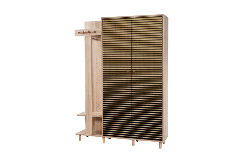 Brokind Klädförvaring 135 cm - Brun/Flerfärgad - Möbler - Hallmöbler - Möbelset för hall & entre