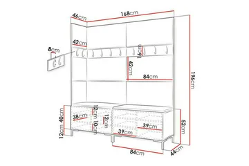 Dunvegan Hallmöbelset 168x46 cm - Mörkbrun - Möbler - Hallmöbler - Möbelset för hall & entre