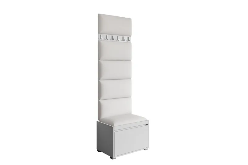Grawis Sittbänk med 6-pack Väggdekoration 60x30 cm, Vit