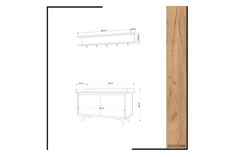 Mod Design Hallförvaring - Trä/Vit - Möbler - Hallmöbler - Möbelset för hall & entre