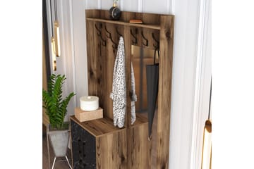 Retzow Hallmöbelset 120 cm - Mörkbrun/Svart - Möbler - Hallmöbler - Möbelset för hall & entre