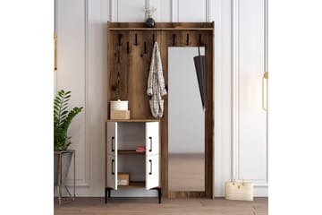 Retzow Hallmöbelset 120 cm - Mörkbrun/Vit - Möbler - Hallmöbler - Möbelset för hall & entre