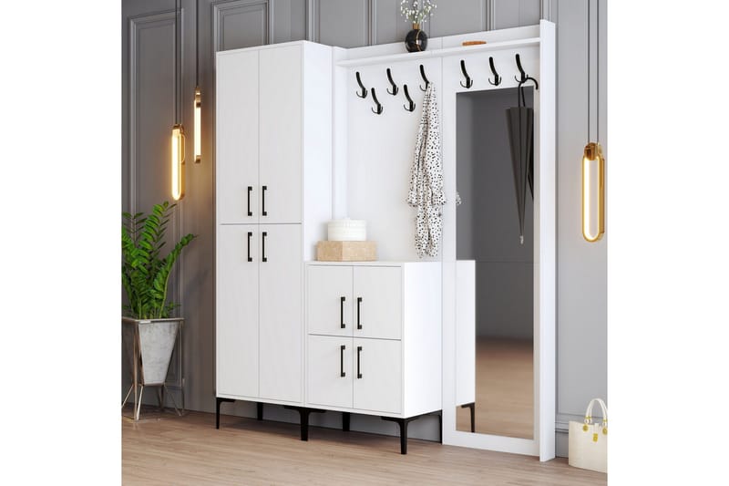 Retzow Hallmöbelset 35x180 cm - Vit - Möbler - Hallmöbler - Möbelset för hall & entre