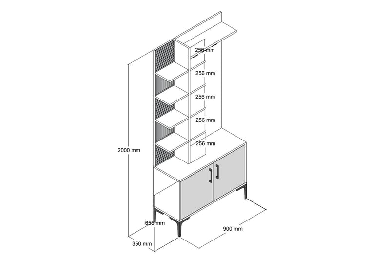 Schmida Hallmöbelset 90 cm - Mörkbrun/Vit - Möbler - Hallmöbler - Möbelset för hall & entre