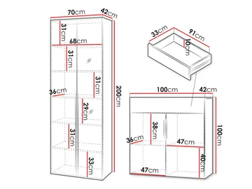 Myren Hallmöbel 170 cm - beige - Möbler - Hallmöbler - Möbelset för hall & entre