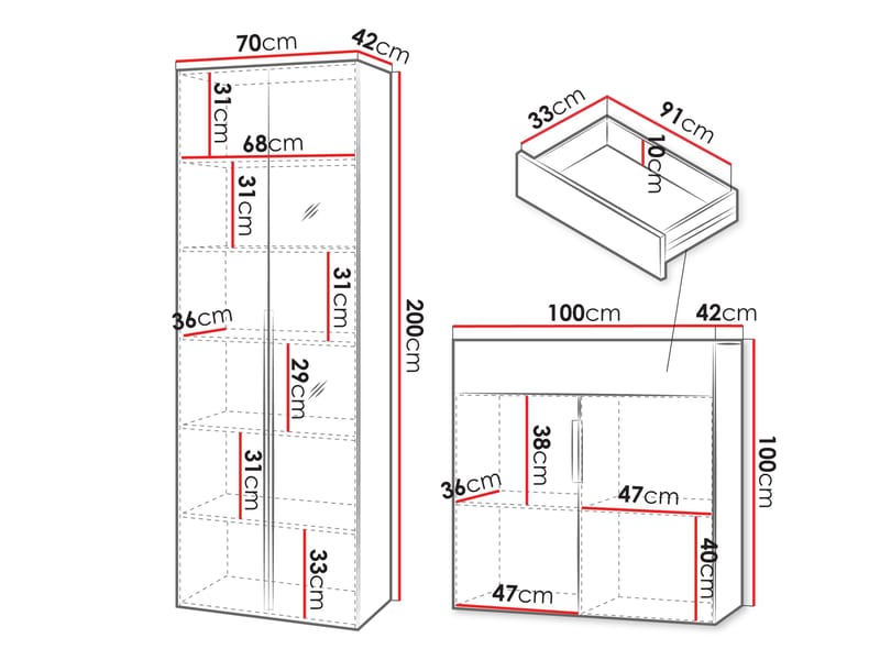 Myren Hallmöbel 170 cm - beige - Möbler - Hallmöbler - Möbelset för hall & entre