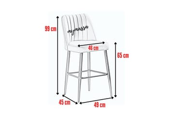 Huddy Bargrupp 49 cm - Svart/Blå - Möbler - Stolar & fåtöljer - Barstol & barpall