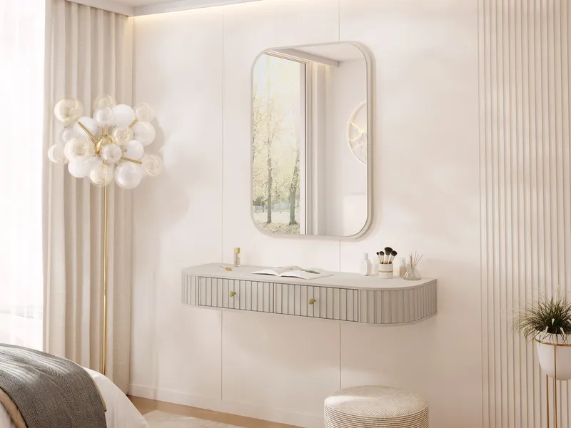 Maggio Sminkbord med spegel 123 cm - beige - Möbler - Bord & matgrupper - Sminkbord & toalettbord