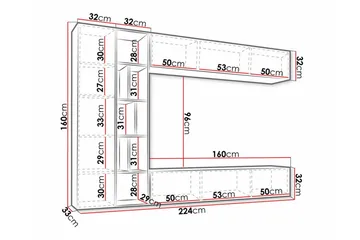 Kintore Möbelset För Vardagsrum - Vit - Möbler - Möbelset - Möbelset för vardagsrum