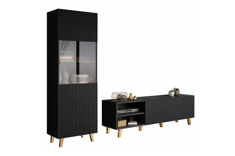 Strontian Möbelset För Vardagsrum Scandinavian Choice Black - Möbler - Möbelset - Möbelset för vardagsrum