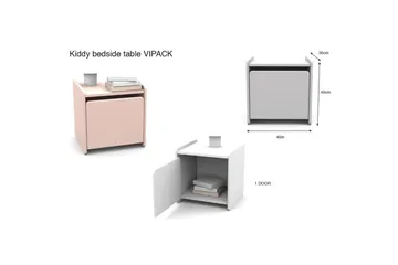 Säng med nattduksbord Kiddy Rosa - Rosa - Möbler - Möbelset - Möbelset för sovrum