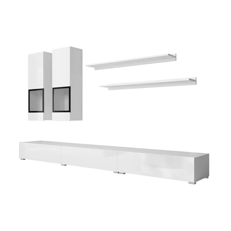Väggenhet Baros - Vit Laminat - Möbler - Möbelset - Möbelset för vardagsrum